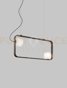 Groove sospensione 90 bianco sfumato bronzo opaco 2 luci attacco e14