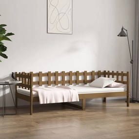 Dormeuse marrone miele 80x200 cm in legno massello di pino