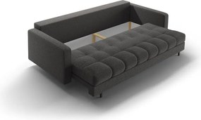 Divano grigio scuro allungabile/con contenitore con rivestimento in bouclé 222 cm Bali – Cosmopolitan Design