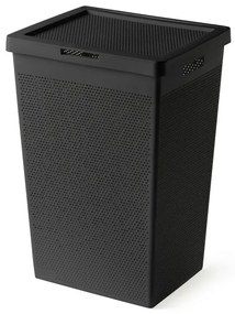 Cesta portabiancheria 65 lt nera in plastica riciclata