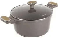Casseruola antiaderente 24 cm Taupe con coperchio
