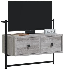 Mobile tv a muro grigio sonoma 60,5x30x51 cm legno multistrato
