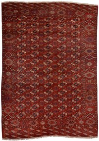 Bokhara Tappeto 200x290 Rosso (Uzbekistan) Annodato A Mano