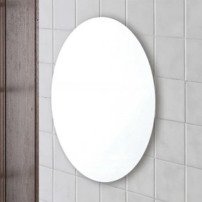 Specchio bagno ovale 45x65 cm a filo con installazione reversibile