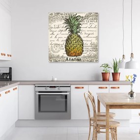 Quadro su tela, Ananas vintage  Dimensioni 30x30