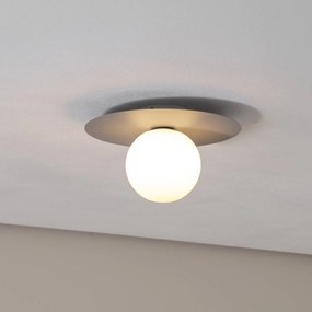 TK Lighting Plafoniera Pixie, grigio, vetro, Ø 25 cm, sfera, G9