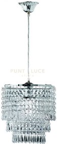 Orient sospensione tonda strass acrilico cromo cm25 1 luce attacco e27
