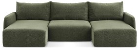 Divano angolare verde allungabile/con contenitore Kalena – Makamii