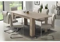 Tavolo allungabile Albacete, Tavolo da pranzo estensibile, Consolle multiuso con allunghe, Cm 140x88h75, Olmo