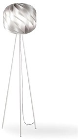 Lampada Da Terra Treppiede Globe 1 Luce In Polilux Silver D40 Made In Italy