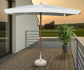 Ombrellone da Giardino 3x2 m Palo Ø48 mm in Legno e Poliestere Ecrù...