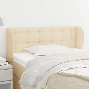 Testiera Ad Orecchio Crema 103x23x78/88 Cm İn Tessuto /