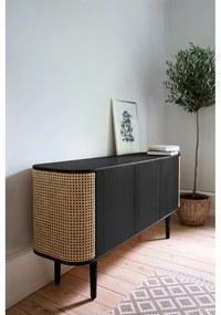 Cassettiera bassa in rovere decorata in nero e naturale 150x75 cm Treasures - UMAGE