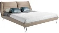 Letto matrimoniale 192x223x98 cm rivestito in similpelle con gambe in acciaio colore nero