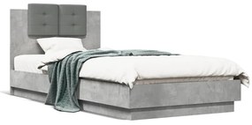 Giroletto Testiera Grigio Cemento 90x200 Cm Legno Multistrato /