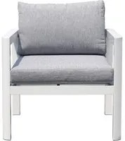 Poltrona da Giardino 70x75x60 cm in Alluminio Bianco con Cuscini Grigio