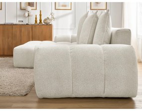 Divano angolare bianco allungabile e con contenitore (penisola a sinistra/chaise lounge) con rivestimento in ciniglia Everest – Bobochic Paris