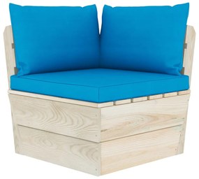 Set divani da giardino su pallet 7 pz con cuscini legno abete