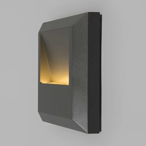 Lampada da parete moderna grigio scuro quadrata con LED - Gem