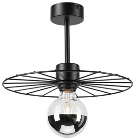 Lampadario a sospensione con supporto rigido MONTANA 1xE27/15W/230V diametro 30 cm nero