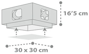Dalber 63236E - Plafoniera per bambini MOONLIGHT 2xE27/60W/230V grigio