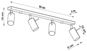Sollux SL.0453 - Faretto da binario RING 4xGU10/10W/230V