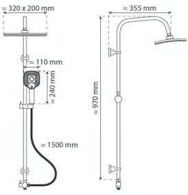 Schütte 60660 - Set doccia MALLORCA cromo lucido