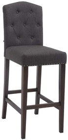 Sgabello Bar Louise İn Tessuto Con Struttura İn Legno Di Kautschuk / Antik / Dunkelgrau
