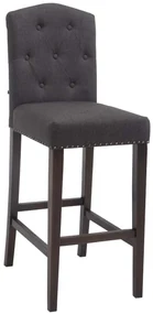 Sgabello Bar Louise İn Tessuto Con Struttura İn Legno Di Kautschuk / Antik / Dunkelgrau
