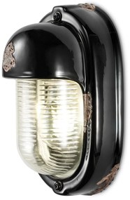 Applique Vintage Verticale Ceramica Nera 1 Luce E27