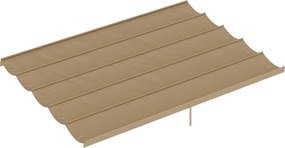 Tetto per Pergola 350x260 cm con 10 Fori di Drenaggio in Poliestere Marrone Chiaro...