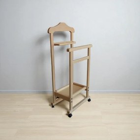 Indossatore da camera LUSSO con vaschetta e portaoggetti Naturale