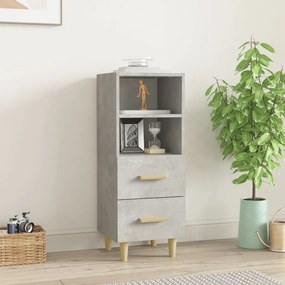 Credenza grigio cemento 34,5x34x90 cm in legno multistrato