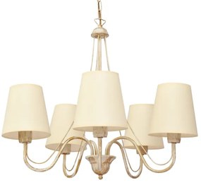 Lampadario a sospensione con catena MALBO 5xE27/15W/230V beige