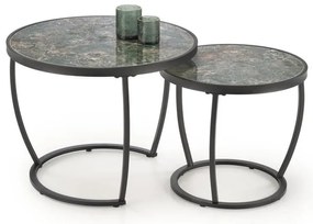 Set di 2 tavolini da salotto AURORO verde/antracite