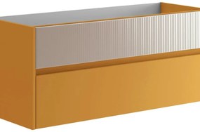 Mobile da bagno sospeso sotto lavabo L 119.5 x H 50 x P 45.5 cm beige laccato opaco, 2 cassetti VISOBATH Niwa