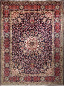 Tabriz Tappeto 300 x 400 Blu (Iran) Annodato A Mano