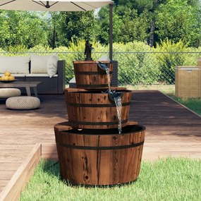 Fontana Dacqua Con Pompa 60x60x94 Cm Legno Massello Di Abete /