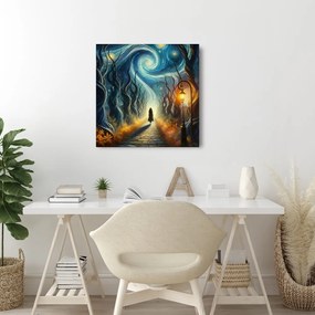 Quadro su tela – Notte stellata nel bosco