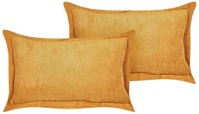 Set di 2 cuscini velluto giallo 47 x 27 cm ZINNIA Beliani