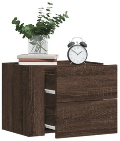 Comodini A Muro 2 Pz Rovere Marrone 45x30x35 Cm /