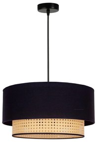 Duolla - Lampadario a sospensione con filo BOHO 1xE27/15W/230V diametro 45 cm nero/rattan