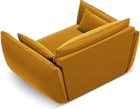 Poltrona color senape con rivestimento in velluto Vanda – Mazzini Sofas