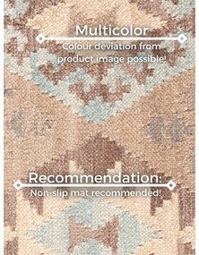 Tappeto azzurro/beige in lana reversibile/tessuto a mano 160x230 cm Kamal Dune – Nouristan