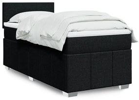Giroletto A Molle Con Materasso Nero 90x200 Cm İn Tessuto /