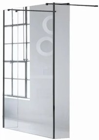 Walk-in wens L 20 x H 200 cm, vetro 6 mm vetro senza finitura / trasparente nero