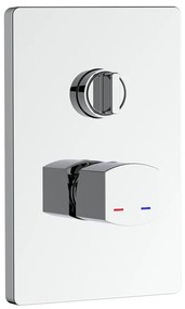Rubinetto per doccia getto laminare cristallino ad incasso monocomando Coral cromo lucido AQUASANIT
