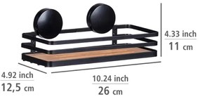 WENKO 24979800-Mensola ALBA 26,5x12,5 cm nero/marrone