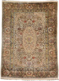Hereke Tappeto orientale 100x80 Beige (Tacchino) Annodato A Mano