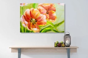 Quadro su tela – Tulipani rossi in stile vintage